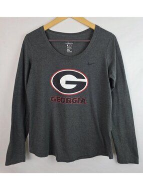 Nike University of Georgia Bulldogs Shirt Women's Medium Long Sleeve Top Dawgs